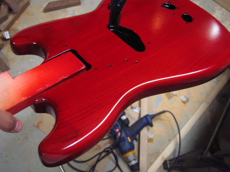 First red color coat, unsanded